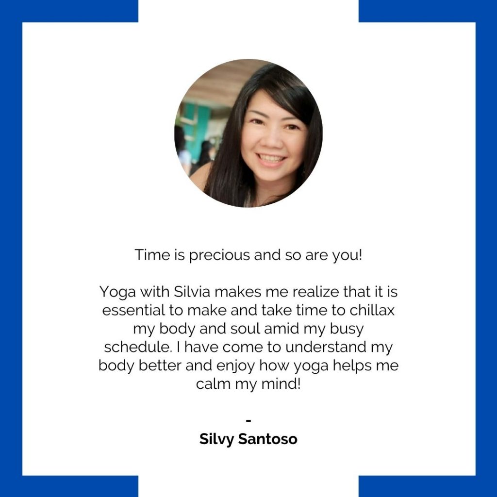 Testimonial for Yoga with Silvia by Silvy Santoso